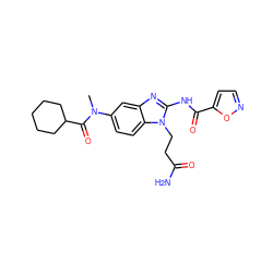 CN(C(=O)C1CCCCC1)c1ccc2c(c1)nc(NC(=O)c1ccno1)n2CCC(N)=O ZINC000040937896