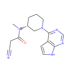 CN(C(=O)CC#N)[C@@H]1CCCN(c2ncnc3[nH]ccc23)C1 ZINC000149029855