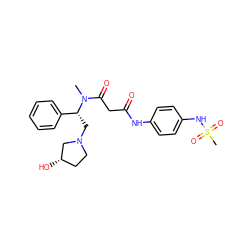 CN(C(=O)CC(=O)Nc1ccc(NS(C)(=O)=O)cc1)[C@H](CN1CC[C@H](O)C1)c1ccccc1 ZINC000028704907