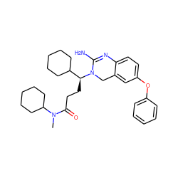 CN(C(=O)CC[C@@H](C1CCCCC1)N1Cc2cc(Oc3ccccc3)ccc2N=C1N)C1CCCCC1 ZINC000010339556