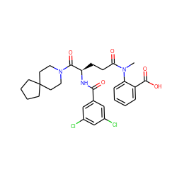 CN(C(=O)CC[C@@H](NC(=O)c1cc(Cl)cc(Cl)c1)C(=O)N1CCC2(CCCC2)CC1)c1ccccc1C(=O)O ZINC000029214947