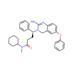 CN(C(=O)CC[C@@H](c1ccccc1)N1Cc2cc(Oc3ccccc3)ccc2N=C1N)C1CCCCC1 ZINC000084728898