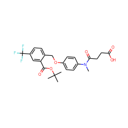 CN(C(=O)CCC(=O)O)c1ccc(OCc2ccc(C(F)(F)F)cc2C(=O)OC(C)(C)C)cc1 ZINC000473083693