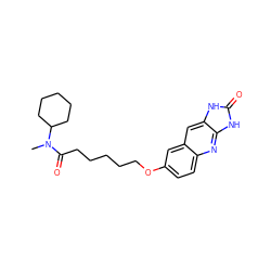 CN(C(=O)CCCCCOc1ccc2nc3[nH]c(=O)[nH]c3cc2c1)C1CCCCC1 ZINC000013725624