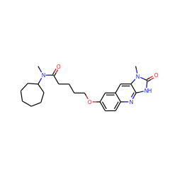 CN(C(=O)CCCCOc1ccc2nc3[nH]c(=O)n(C)c3cc2c1)C1CCCCCC1 ZINC000001548561