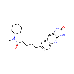 CN(C(=O)CCCCc1ccc2nc3[nH]c(=O)[nH]c3cc2c1)C1CCCCC1 ZINC000013725780