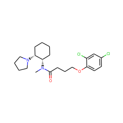 CN(C(=O)CCCOc1ccc(Cl)cc1Cl)[C@H]1CCCC[C@H]1N1CCCC1 ZINC000026833926