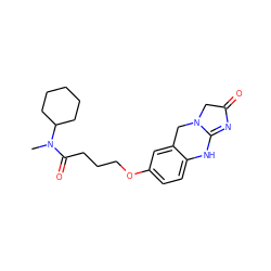 CN(C(=O)CCCOc1ccc2c(c1)CN1CC(=O)N=C1N2)C1CCCCC1 ZINC000005318265