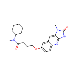 CN(C(=O)CCCOc1ccc2nc3[nH]c(=O)n(C)c3cc2c1)C1CCCCC1 ZINC000013725620