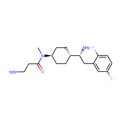 CN(C(=O)CCN)[C@H]1CC[C@H]([C@H](N)Cc2cc(F)ccc2F)CC1 ZINC000254051152