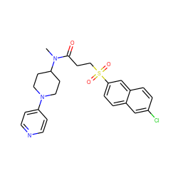 CN(C(=O)CCS(=O)(=O)c1ccc2cc(Cl)ccc2c1)C1CCN(c2ccncc2)CC1 ZINC000000594036