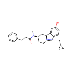 CN(C(=O)CCc1ccccc1)[C@@H]1CC[C@]23Cc4ccc(O)cc4[C@]2(CCN(CC2CC2)C3)C1 ZINC000084617973