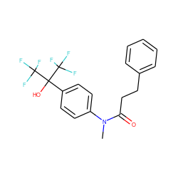 CN(C(=O)CCc1ccccc1)c1ccc(C(O)(C(F)(F)F)C(F)(F)F)cc1 ZINC000013682500