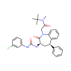 CN(C(=O)CN1C(=O)[C@H](NC(=O)Nc2cccc(Cl)c2)C[C@H](c2ccccc2)c2ccccc21)C(C)(C)C ZINC000027215306