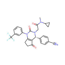 CN(C(=O)CN1C(=O)N(c2cccc(C(F)(F)F)c2)C2=C(C(=O)CC2)[C@H]1c1ccc(C#N)cc1)C1CC1 ZINC001772580859