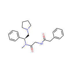 CN(C(=O)CNC(=O)Cc1ccccc1)[C@H](CN1CCCC1)c1ccccc1 ZINC000028130346