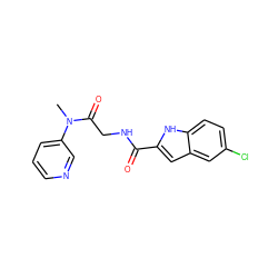 CN(C(=O)CNC(=O)c1cc2cc(Cl)ccc2[nH]1)c1cccnc1 ZINC000028330494