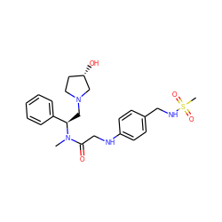 CN(C(=O)CNc1ccc(CNS(C)(=O)=O)cc1)[C@H](CN1CC[C@H](O)C1)c1ccccc1 ZINC000053276167