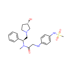 CN(C(=O)CNc1ccc(NS(C)(=O)=O)cc1)[C@H](CN1CC[C@H](O)C1)c1ccccc1 ZINC000028568055