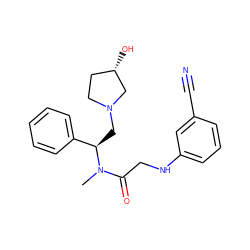 CN(C(=O)CNc1cccc(C#N)c1)[C@H](CN1CC[C@H](O)C1)c1ccccc1 ZINC000053173486