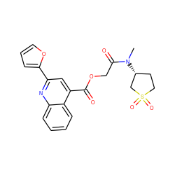 CN(C(=O)COC(=O)c1cc(-c2ccco2)nc2ccccc12)[C@@H]1CCS(=O)(=O)C1 ZINC000009612748