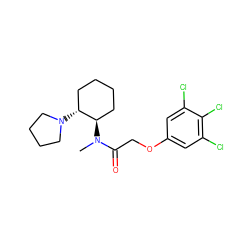 CN(C(=O)COc1cc(Cl)c(Cl)c(Cl)c1)[C@@H]1CCCC[C@H]1N1CCCC1 ZINC000027900428