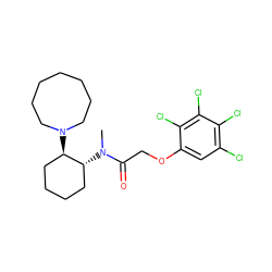 CN(C(=O)COc1cc(Cl)c(Cl)c(Cl)c1Cl)[C@@H]1CCCC[C@H]1N1CCCCCCC1 ZINC000027899515