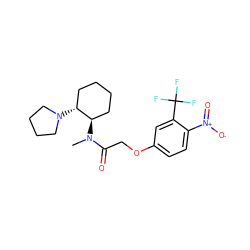 CN(C(=O)COc1ccc([N+](=O)[O-])c(C(F)(F)F)c1)[C@@H]1CCCC[C@H]1N1CCCC1 ZINC000027899120