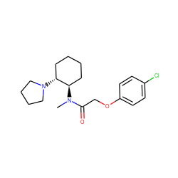 CN(C(=O)COc1ccc(Cl)cc1)[C@@H]1CCCC[C@H]1N1CCCC1 ZINC000027899127