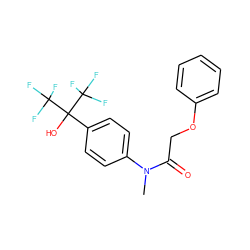 CN(C(=O)COc1ccccc1)c1ccc(C(O)(C(F)(F)F)C(F)(F)F)cc1 ZINC000004016958