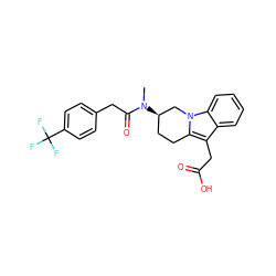 CN(C(=O)Cc1ccc(C(F)(F)F)cc1)[C@@H]1CCc2c(CC(=O)O)c3ccccc3n2C1 ZINC000071333464