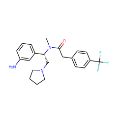 CN(C(=O)Cc1ccc(C(F)(F)F)cc1)[C@H](CN1CCCC1)c1cccc(N)c1 ZINC000028360409