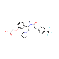 CN(C(=O)Cc1ccc(C(F)(F)F)cc1)[C@H](CN1CCCC1)c1cccc(OCC(=O)O)c1 ZINC000006718446