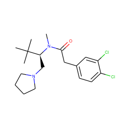 CN(C(=O)Cc1ccc(Cl)c(Cl)c1)[C@@H](CN1CCCC1)C(C)(C)C ZINC000013446377