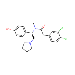 CN(C(=O)Cc1ccc(Cl)c(Cl)c1)[C@@H](CN1CCCC1)c1ccc(O)cc1 ZINC000013446438