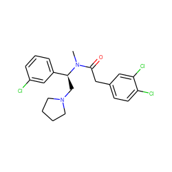 CN(C(=O)Cc1ccc(Cl)c(Cl)c1)[C@@H](CN1CCCC1)c1cccc(Cl)c1 ZINC000013446393