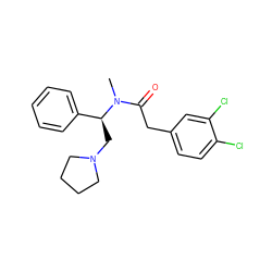 CN(C(=O)Cc1ccc(Cl)c(Cl)c1)[C@@H](CN1CCCC1)c1ccccc1 ZINC000003995703