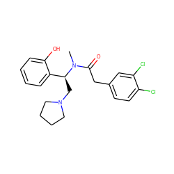 CN(C(=O)Cc1ccc(Cl)c(Cl)c1)[C@@H](CN1CCCC1)c1ccccc1O ZINC000013446426