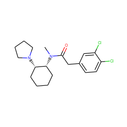 CN(C(=O)Cc1ccc(Cl)c(Cl)c1)[C@@H]1CCCC[C@@H]1N1CCCC1 ZINC000000643035