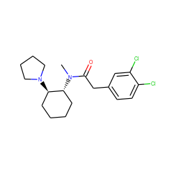 CN(C(=O)Cc1ccc(Cl)c(Cl)c1)[C@@H]1CCCC[C@H]1N1CCCC1 ZINC000000643032