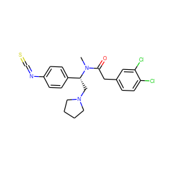 CN(C(=O)Cc1ccc(Cl)c(Cl)c1)[C@H](CN1CCCC1)c1ccc(N=C=S)cc1 ZINC000013738413