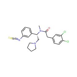 CN(C(=O)Cc1ccc(Cl)c(Cl)c1)[C@H](CN1CCCC1)c1cccc(N=C=S)c1 ZINC000002567731