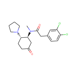 CN(C(=O)Cc1ccc(Cl)c(Cl)c1)[C@H]1CC(=O)CC[C@@H]1N1CCCC1 ZINC000013456665