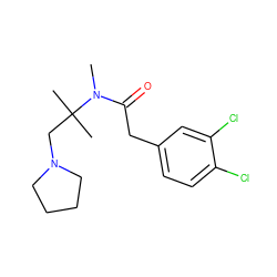 CN(C(=O)Cc1ccc(Cl)c(Cl)c1)C(C)(C)CN1CCCC1 ZINC000013860891