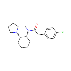 CN(C(=O)Cc1ccc(Cl)cc1)[C@@H]1CCCC[C@@H]1N1CCCC1 ZINC000006018040