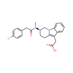 CN(C(=O)Cc1ccc(Cl)cc1)[C@@H]1CCc2c(CC(=O)O)c3ccccc3n2C1 ZINC000071410882