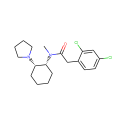 CN(C(=O)Cc1ccc(Cl)cc1Cl)[C@@H]1CCCC[C@@H]1N1CCCC1 ZINC000006018038