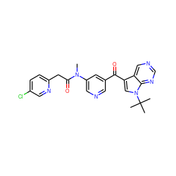 CN(C(=O)Cc1ccc(Cl)cn1)c1cncc(C(=O)c2cn(C(C)(C)C)c3ncncc23)c1 ZINC000169708049