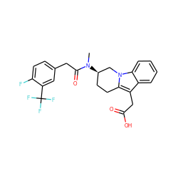 CN(C(=O)Cc1ccc(F)c(C(F)(F)F)c1)[C@@H]1CCc2c(CC(=O)O)c3ccccc3n2C1 ZINC000071334692