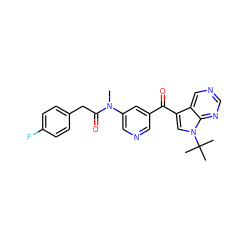 CN(C(=O)Cc1ccc(F)cc1)c1cncc(C(=O)c2cn(C(C)(C)C)c3ncncc23)c1 ZINC000169708048